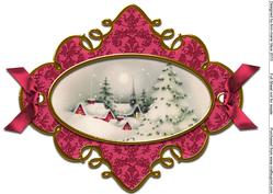 Snow Tree Village A4 Picture Topper
