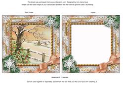 Christmas Winter Tale Snow Square Card Front and Frame