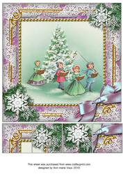 Christmas Carol Singers Snow 8inch Picture Sheet