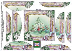 Carol Singers Snow Square Spiral Rounded Edge Stacker