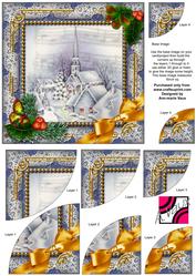Blue Church Holly 6 Inch Duo Corner Stack Card Front