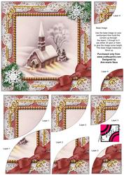 Church Lights Snow 6 Inch Duo Corner Stack Card Front