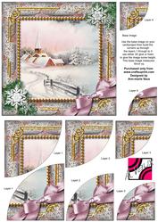 Snow Village Snow 6 Inch Duo Corner Stack Card Front