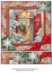 Christmas Welcome Door Snow 8inch Picture Sheet