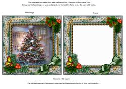 How My Tree Looks Holly Square Card Front and Frame
