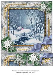 Blue Winter Walk Snow 8inch Picture Sheet