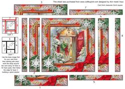 Christmas Welcome Door Snow Spiral Edge Stacker Card Front
