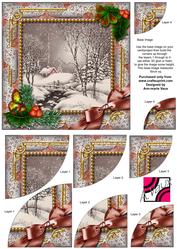 Winter Walk Holly 6 Inch Duo Corner Stack Card Front