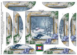 Blue Winter Walk Snow Square Spiral Rounded Edge Stacker