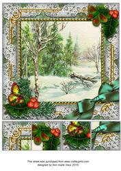 Winter Countryside Holly 8inch Picture Sheet
