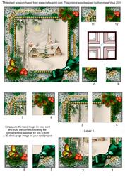 Winter Pub Holly All 4 Corner Stacker Card Front