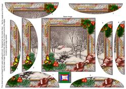 Winter Walk Holly Square Spiral Rounded Edge Stacker