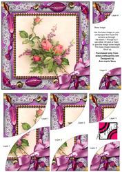 Rose Bouquet Beaded 6 Inch Duo Corner Stack Card Front