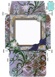 Blue Church Snow 5 1/2 Inch Square Matching Envelope