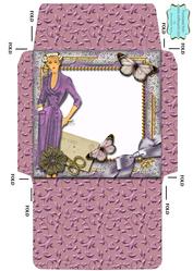 Lavender Lady Butterfly 5 1/2 Inch Square Matching Envelope