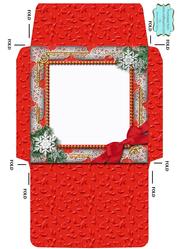 Christmas Welcome Door Snow 5 1/2in Sq Matching Envelope