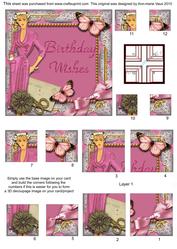 Pink Lady Butterfly All 4 Corner Stacker Card Front
