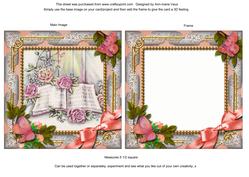 Songbook Butterfly Ornate Square Card Front and Frame
