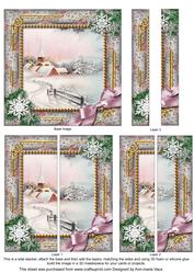 Snow Village Snow 5inch Square Straight 2 Side Stacker