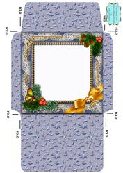 Blue Church Holly 5 1/2 Inch Square Matching Envelope