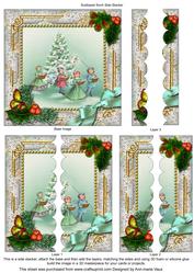 Carol Singers Holly 5inch Square Scalloped 2 Side Stacker