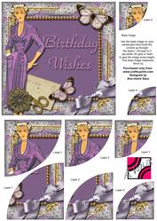 Lavender Lady Butterfly 6 Inch Duo Corner Stack Card Front