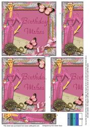 Pink Lady Butterfly One Edge Side Stacker