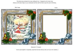 Little Village Holly Ornate Square Card Front and Frame
