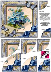 Forget-me-knot Butterfly 6 Inch Duo Corner Stack Card Front