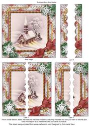 Church Lights on Snow 5inch Square Scalloped 2 Side Stacker