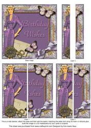Lavender Lady Butterfly 5inch Square Straight 2 Side Stacker