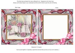 Songbook Beaded Ornate Square Card Front and Frame