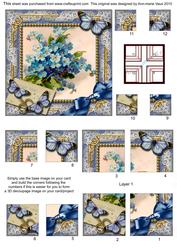 Forget-me-knot Butterfly All 4 Corner Stacker Card Front