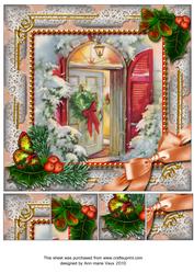 Christmas Welcome Door Holly 8inch Picture Sheet