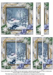 Blue Winter Walk Snow 5inch Square Straight 2 Side Stacker