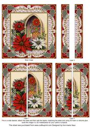 Christmas Poinsettia Window 5inch Sq Straight 2 Side Stacker