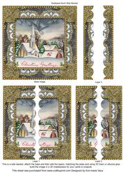 Christmas Church Lace 5inch Square Scalloped 2 Side Stacker