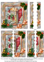 Welcome Door Holly 5inch Square Scalloped 2 Side Stacker