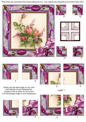 Rose Bouquet Beaded All 4 Corner Stacker Card Front
