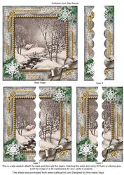 Winter Walk Snow 5inch Square Scalloped 2 Side Stacker
