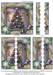 How Tree Looks Snow 5inch Square Scalloped 2 Side Stacker