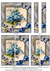 Forget-me-knot Butterfly 5inch Sq Straight 2 Side Stacker