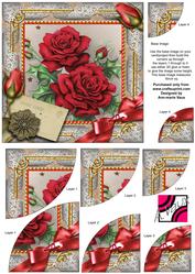 Christmas Roses 6 Inch Duo Corner Stack Card Front