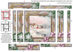 Snow Village Snow Spiral Edge Stacker Card Front