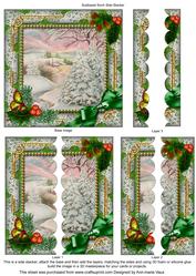 Christmas Stream Holly 5inch Square Scalloped 2 Side Stacker
