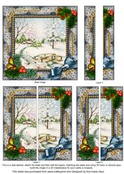 Winter Morning Holly 5inch Square Straight 2 Side Stacker