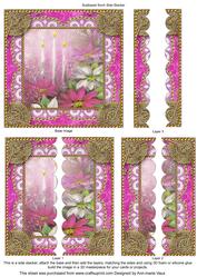 Pink Poinsettia Lace 5inch Square Scalloped 2 Side Stacker