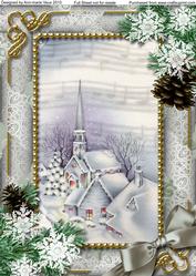 Blue Church Snow A4 Picture Sheet