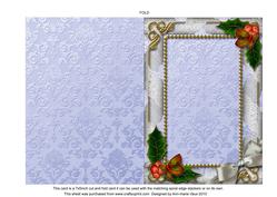 Blue Church Holly Plain 7x5inch Folded Card