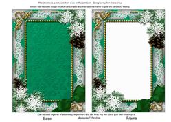 Candle Duo Snow Ornate 7x5inch Plain Card Front and Frame